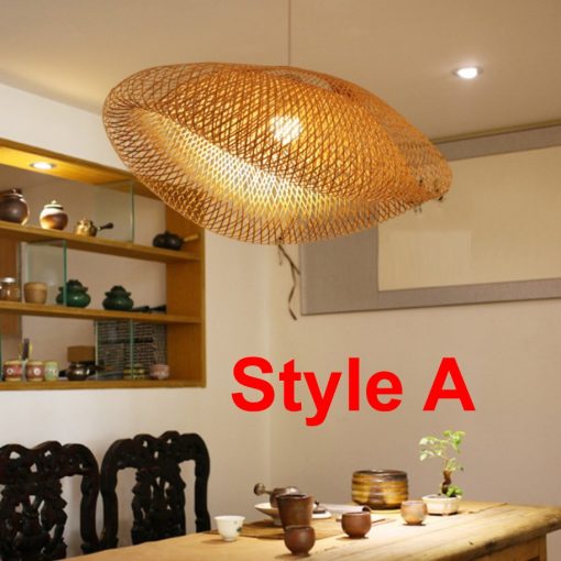Wicker Bird Nest Pendant Light Woven Bamboo Lamp Shade - Image 15