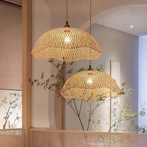 Bamboo Dome Shade Pendant Light for Soft Lighting - Image 13