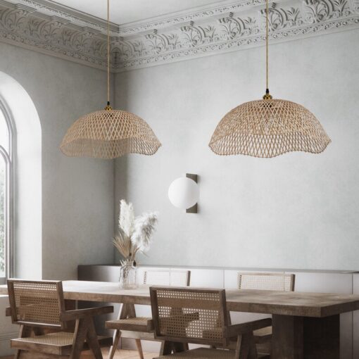 Bamboo Dome Shade Pendant Light for Soft Lighting - Image 12