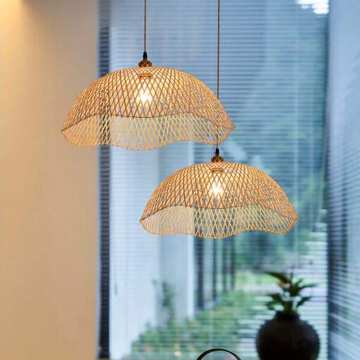 Bamboo Dome Shade Pendant Light for Soft Lighting