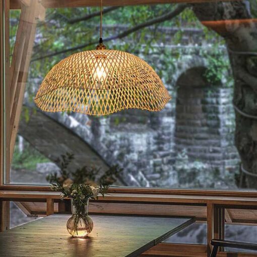 Bamboo Dome Shade Pendant Light for Soft Lighting - Image 11