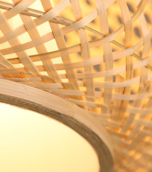 Bamboo Japandi Pendant Light Round Woven Lampshade - Image 7