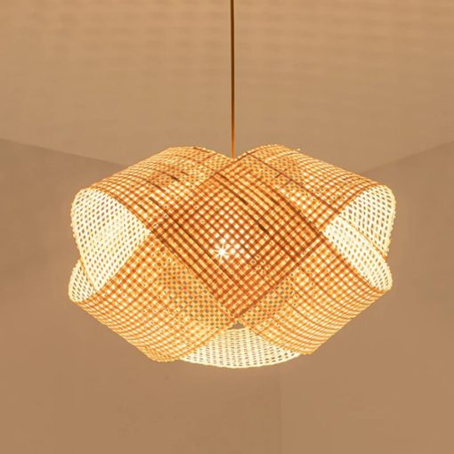 Ribbon Bamboo Cloud Chandelier Wicker Pendant Light - Image 7