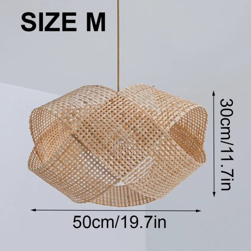 Ribbon Bamboo Cloud Chandelier Wicker Pendant Light - Image 3