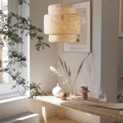 Bamboo Sinnerlig Pendant Lamp Wicker Lantern for Cozy Interiors - Image 3