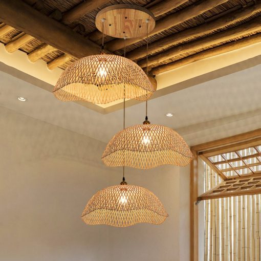 Bamboo Dome Shade Pendant Light for Soft Lighting - Image 7