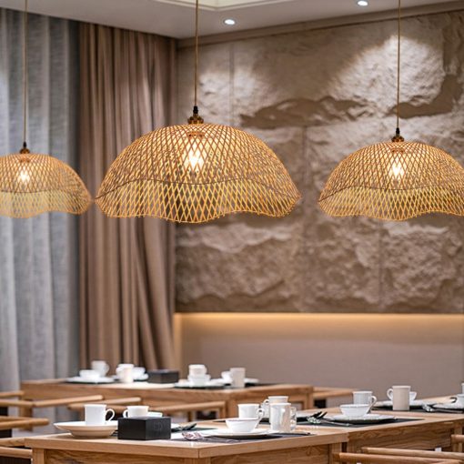 Bamboo Dome Shade Pendant Light for Soft Lighting - Image 6