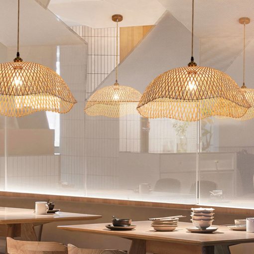 Bamboo Dome Shade Pendant Light for Soft Lighting - Image 5
