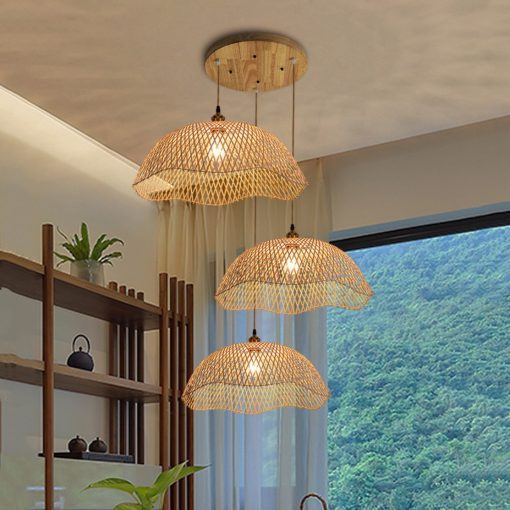 Bamboo Dome Shade Pendant Light for Soft Lighting - Image 2